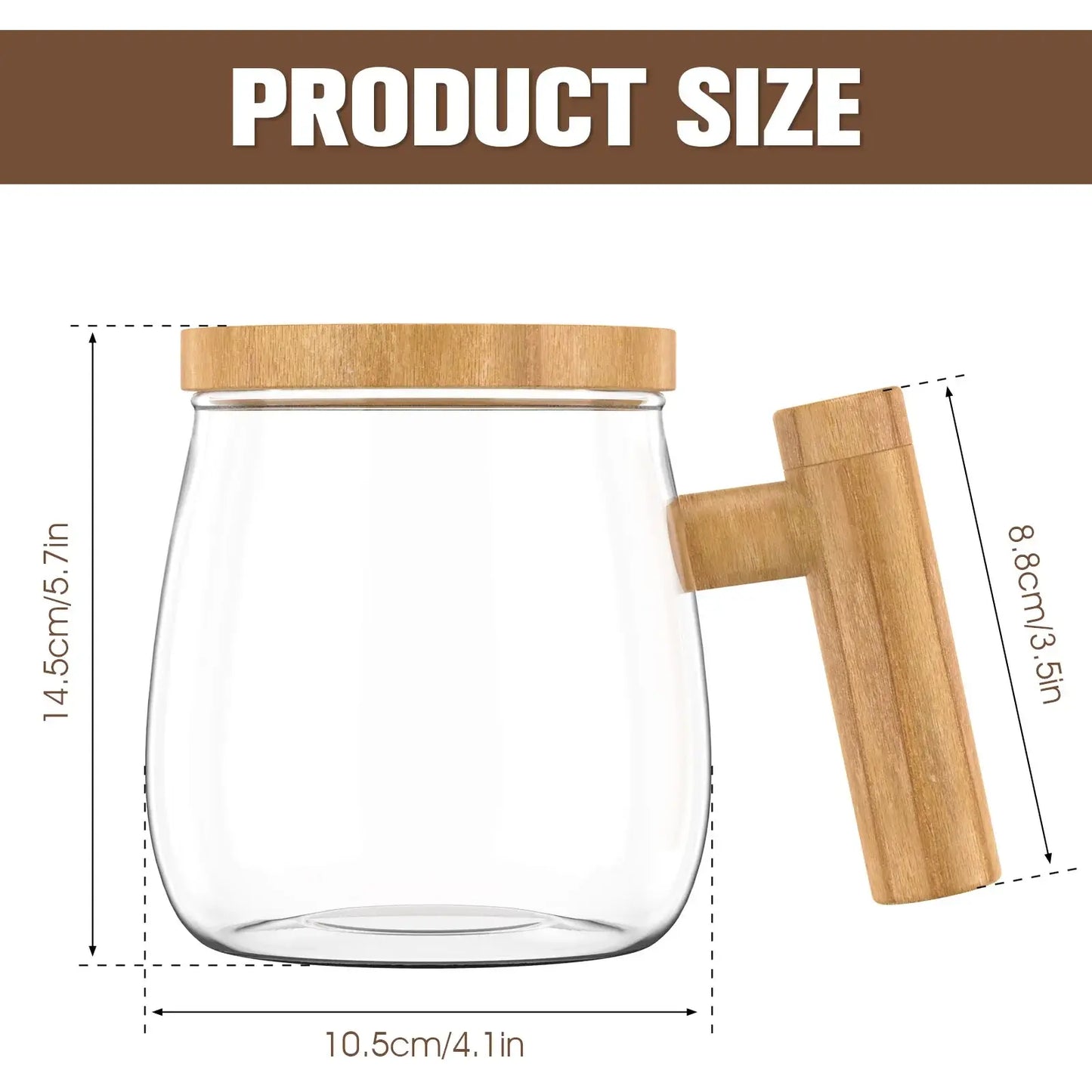 Electric Stirring Glass Mug - Self Mixing
